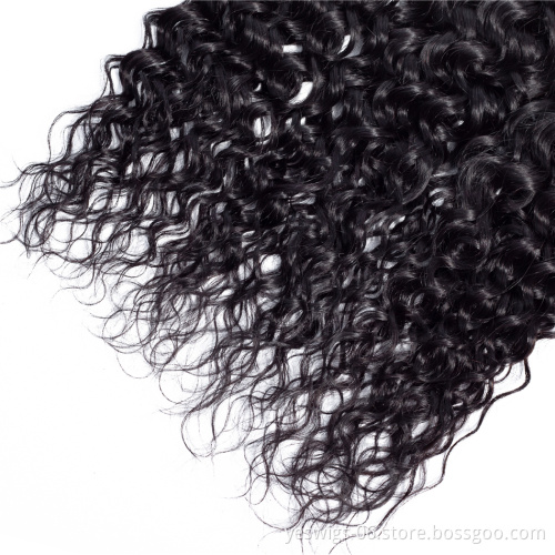 Yeswigs Water Wave Hair Weaving Unprocessed Peruvian Virgin Cuticle Aligned Extensions Wholesale Single Bundle Peruvian Hair
